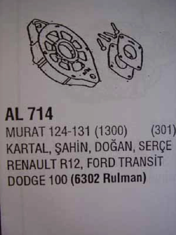 Alternatör Ön Kap İnce Mil (6302) R Lı - Renault 12, Fiat | OEM 74991301