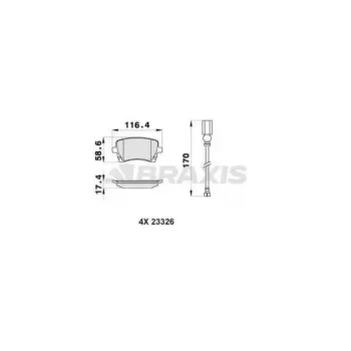 Arka Fren Balatasi (Fisli) Transporter T5 / T6 1,9 / 2,0 / 2,5TDI 03> | BRAXIS AB0159 | OEM 7E0698451B 7H0698451 7H0698451B 7H0698451D