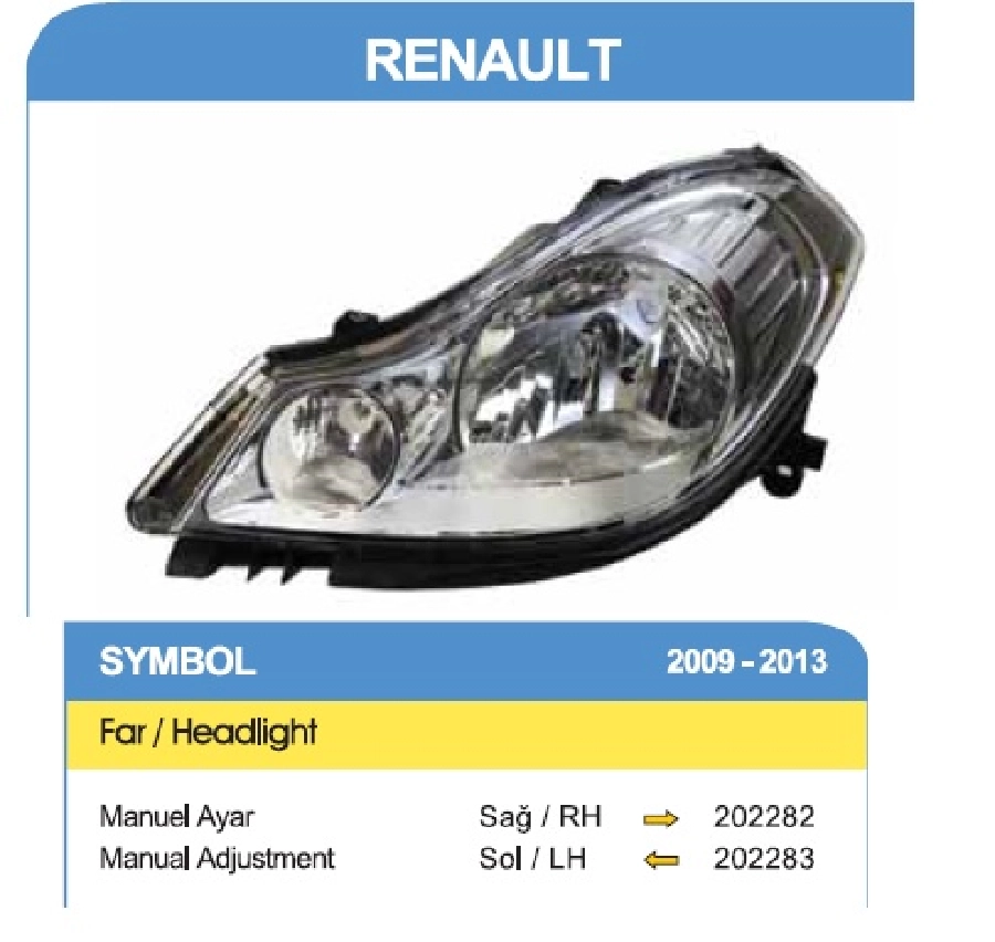 Far Sağ Motorlu - Clio Symbol 2009 ve sonrası 7701070631-260105157R | OEM 202284