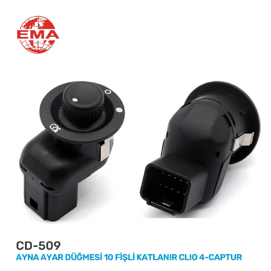 Ayna Ayar Düğmesi 10 Fişli Katlanır Clio 4-Captur | OEM CD509
