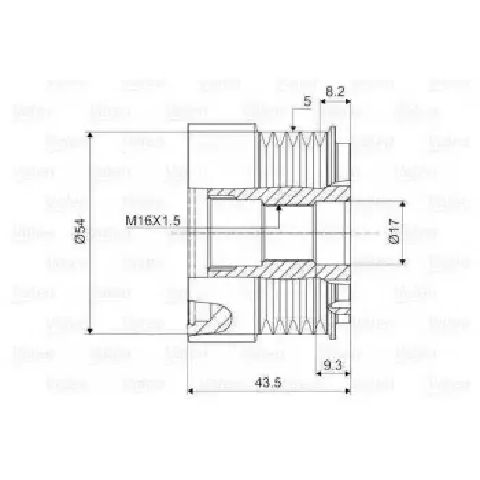 Alternator Kasnagi Bosch Tip 5 Kanal Astra G 98>10 Corsa C 01>11 Vectra C 02>08 X14XE - Z14XE - X16XEL - Z16XE - Z18XE | VALEO 588007