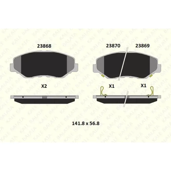 On Fren Balatasi Honda Civic 10 Fc Kasa 1.6 2016-> Crv 2002-2006 Accord CL7 CL8 2003-> | KALE B 23868 169 05 ANS | OEM 45022S9AA01 45022S9AE50 WVA23856