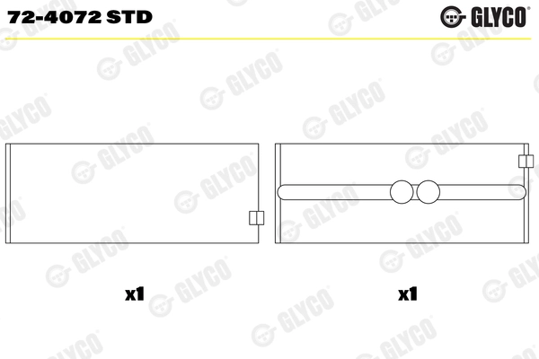 Ana Yatak Std Scania 4 Seri / 114-124-164 / P-G-R-S-T Seri / DC11-DC12-DC13-Dsc 12 | GLYCO 72-4072STD | OEM 1779130 1729990 1548130 1548129