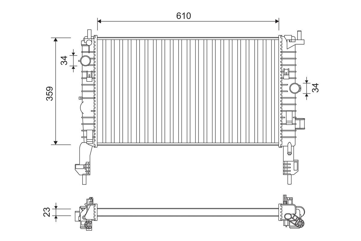 Motor Su Radyatoru Brazing Z14XEP Z16XE Meriva A | VALEO 734384 | OEM 1300252 1300252 1300253 1300253