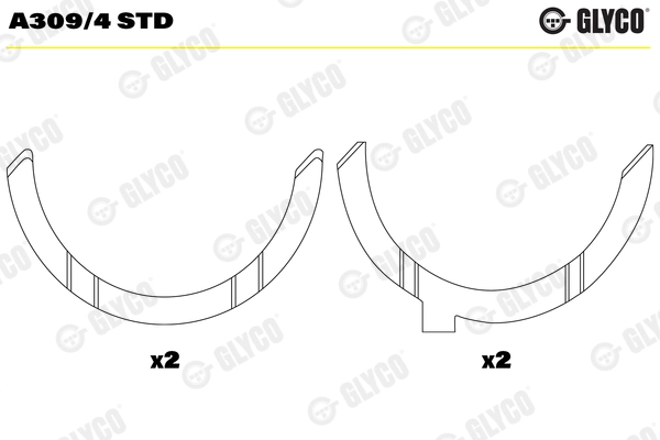 Kenar Ay Yatak Std Renault Premium 420 Dci Takim | GLYCO A-3094STD | OEM 5010295447 5010295448 5001855385