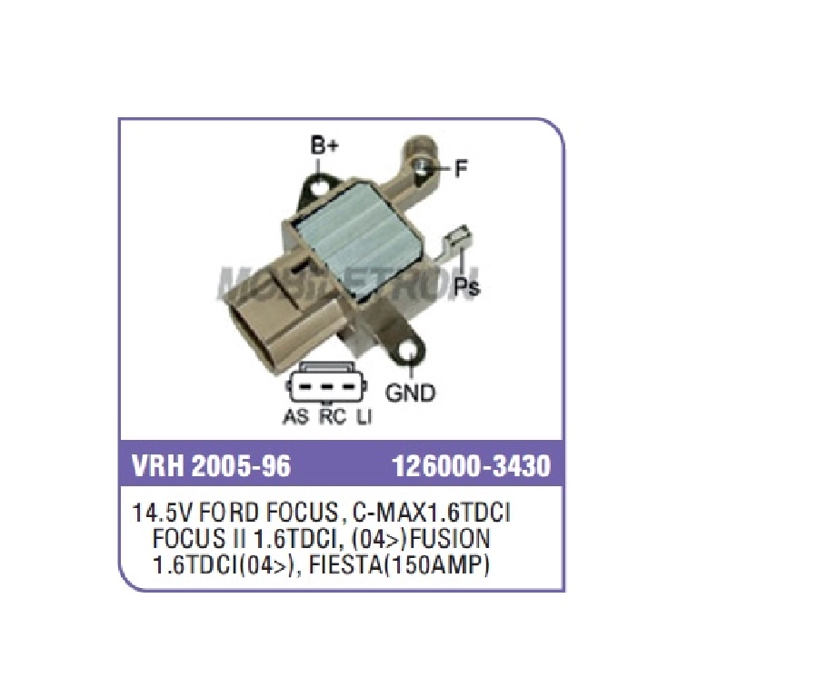 Konjektör Nippon Denso Tip 12V.(14.5V) Ford Focus, C-Max 1.6TDCI (03-07), Focus 2 1.6TDCI, 2.0TDCI (0 | OEM VRH2005-96