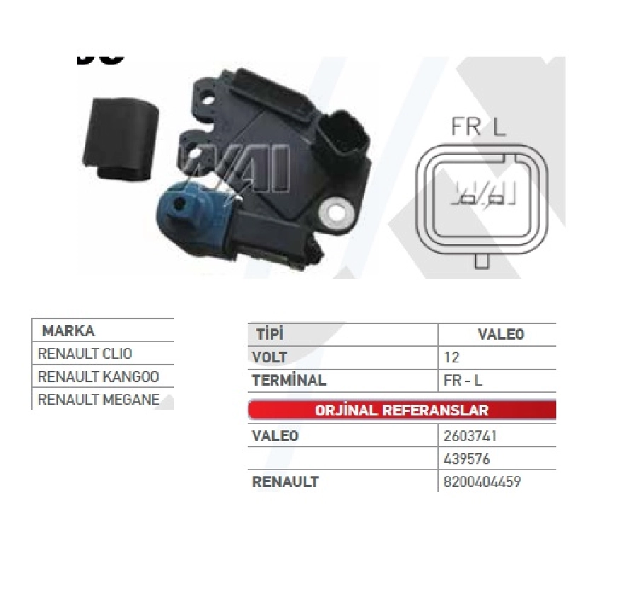 Konjektör 12V Renault Clio Kango Megane 1,5 DCI Master 2,0-2,5 Dcig L-Fr Uçlu | OEM TRS.YR.M549