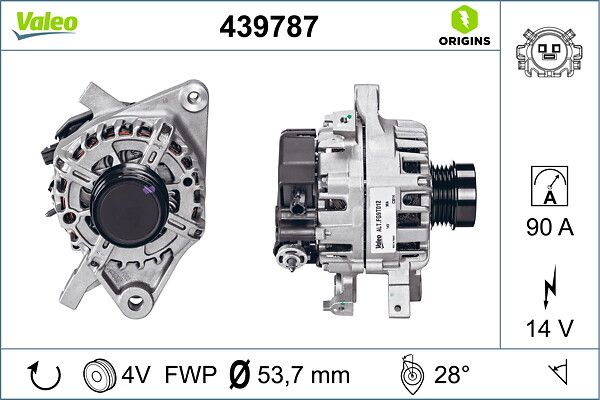 Alternator 12V 90A Toyota | VALEO 439787 | OEM 270600Y120