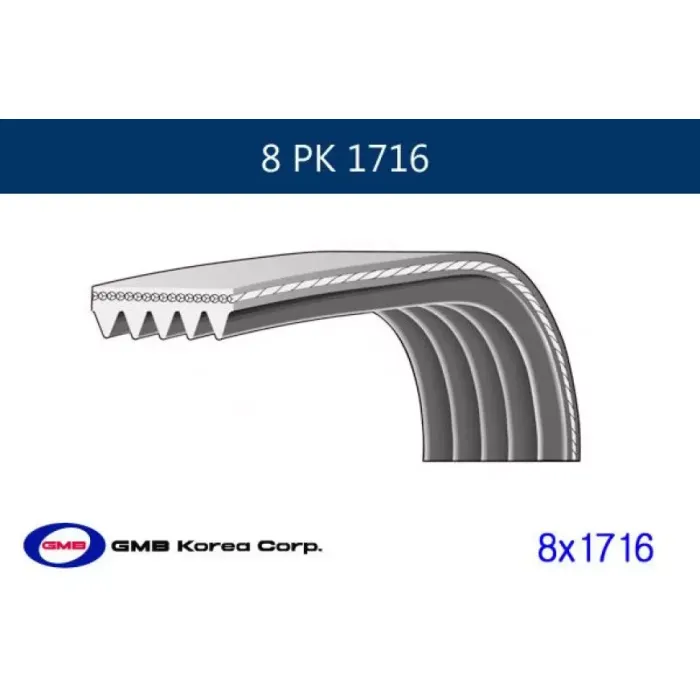 Kanalli Kayis DAF XF 95 / 95 XF Cf 85 / Volvo Fm 10 | GMB GPK 8PK1716 | OEM 3289157 3905871 3911579 3972386 1393365