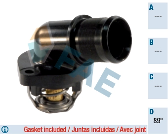 Termostat Komple Kapakli 89°C° 106 206 306 C2 C3 C3 2 C3 Pluriel Xsara Saxo TU3JP-TU3A TU3AES 1.8 8V | FAE 5322689 | OEM 96.353.172.80