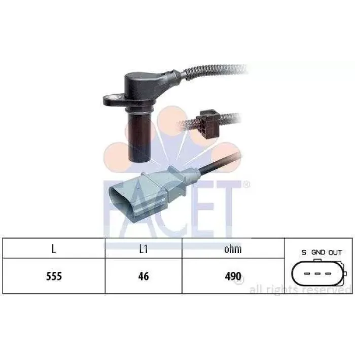Krank Devir Sensoru Transporter T5 Beetle Bora Golf 4 Sharan A3 Alhambra Ibiza Leon Toledo Fabia | FACET 9.0505 | OEM 038957147B