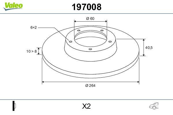 Arka Fren Diski Fiat Grande Punto Punto Evo 1.2 1.3 1.4 T-Jet 05> Opel Corsa E 1.0 1.3 CDTI 1.4 14> | VALEO 197008 | OEM 55700592 55700592 93167282 93167282
