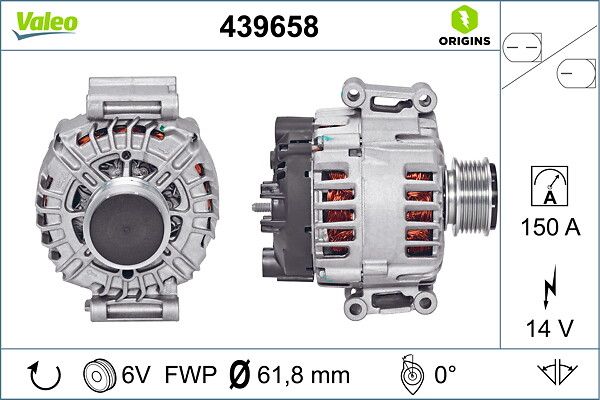 Alternator 12V 150A Audi A4 A5 | VALEO 439658 | OEM 06E903016S 06E903016S 06E903016SX 06E903016SX