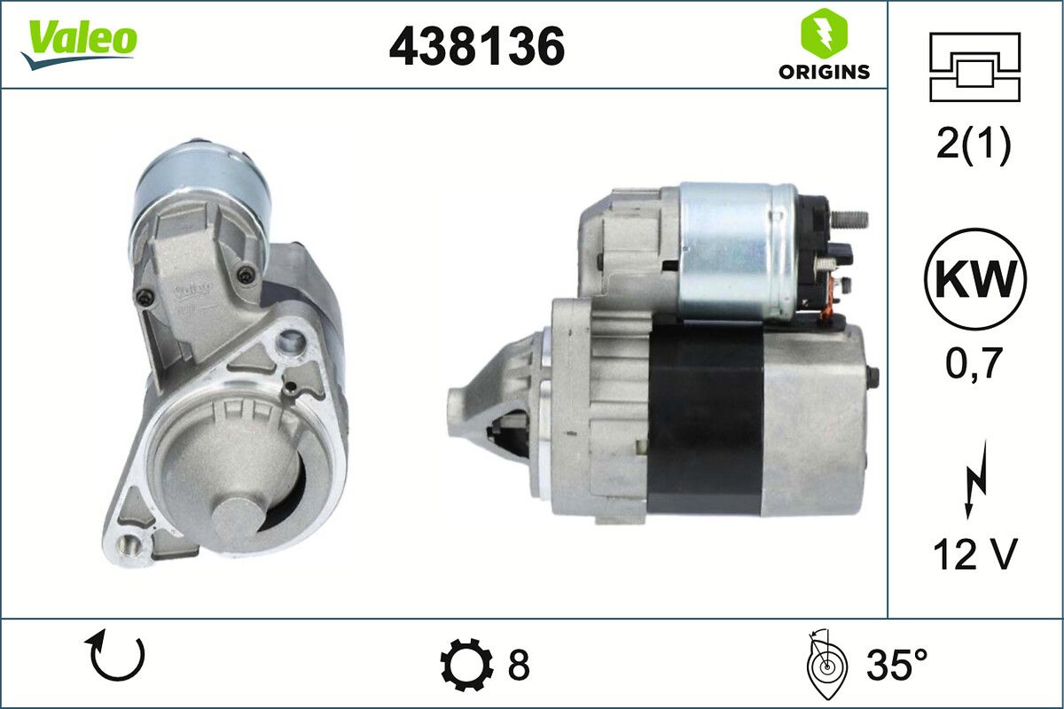 Mars Motoru 12V 8 Dis 0,7KW Micra III Note 1,0 / 1,2 / 1,4 16V 00 03 | VALEO 438136 | OEM 233001F770 233001F770 233001F771 233001F772 233001F771 233001F772