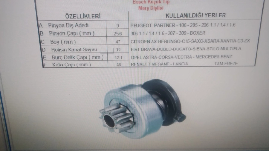 Mars Dişlisi 9 Dış Peugeot 106-206-306 Citroen Saxo-Xsara Opel Astra-Corsa Megane (Fm 53661 Zen 097 | OEM PRS-15976