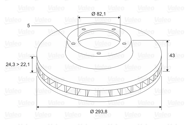 On Fren Disk Aynasi Transit V184 00>06 A.ceker Olcu: (294 X 43) | VALEO 186710 | OEM 2C16 1125 AA 4494021 4494021