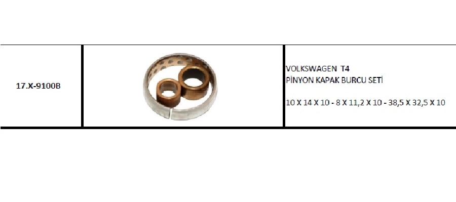 Pinyon Kapak Burcu Seti Volkswagen T4 | OEM 17.X-9100B