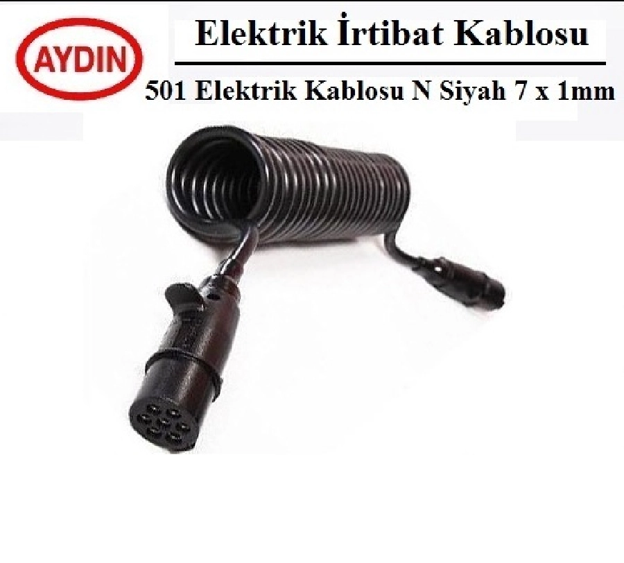 Römork Fişi 7'Lİ Plastik N Tipi Poliüretan Kablolu 5,5 Metre Siyah (Mavi) (Terminalli ve Konnektörl | OEM AYD501