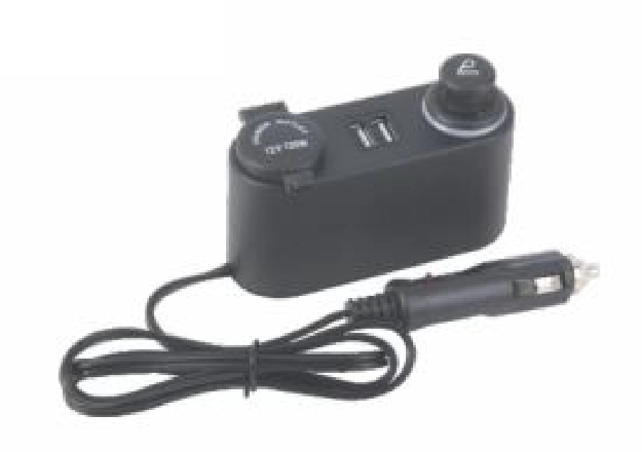 Çakmak Enerji Soketi Çakmak + 2 USB + Kapaklı Çakmak | OEM AEM170350