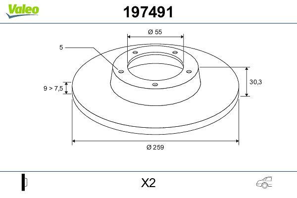 Arka Fren Aynasi Duz 260×5 Lexus Ct 10> Trezia 11> Prius 09> Verso 10>16 | VALEO 197491 | OEM 42431123104243112310