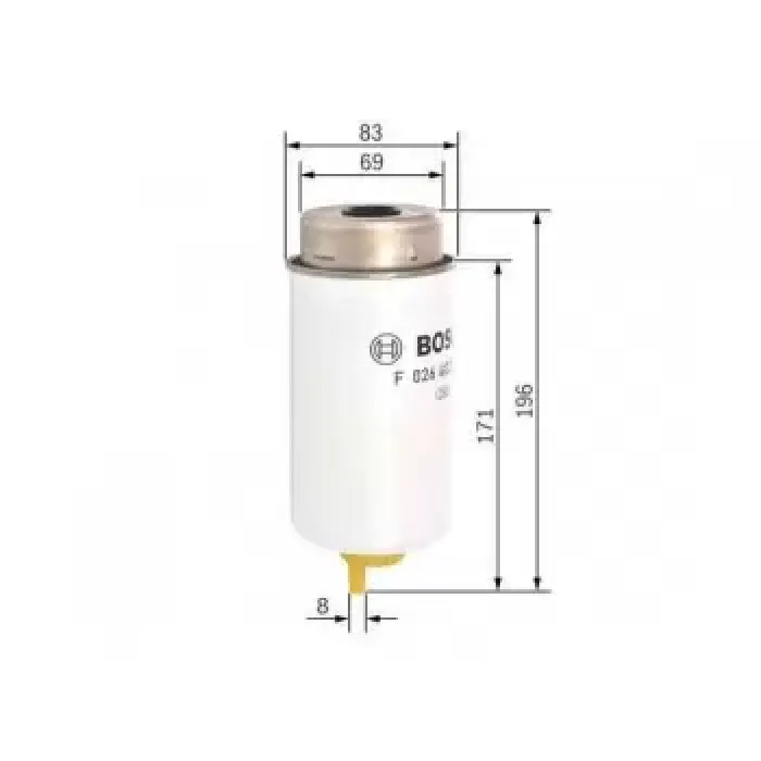 Mazot Filtresi Transit V184 2.0TDCI 75PS / 85PS / 100PS 2.4TDI 115PS / 125PS / 130PS (00 06) V347 2.2TDCI / 2.4TDCI 100PS / 115PS / 140PS 06>12 Rover Lti Tx 2.4TDI | BOSCH F026402040 | OEM YC15 9176 AC 1709059 1709059