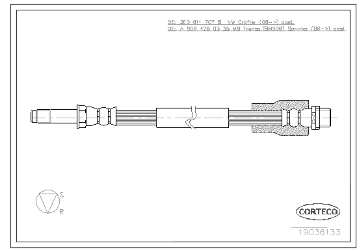 Fren Hortumu Arka Spr 906 515 CDI | OEM 2E0611707C