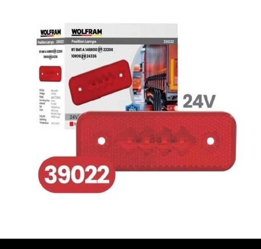 Side Marker Kırmızı - E Belgeli 24V E2W E9 | OEM 39022