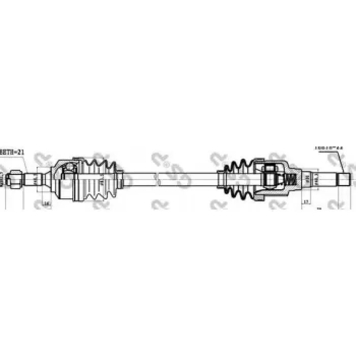 Aks Sag Komple C2 C3 C3 2 P1007 (Dis Freze: 21, Ic Freze: 22, Boy: 849MM) (M20*1,5) DV4TD (1,4HDI 8V) | GSP 210259 | OEM 3273EA 3273HS 3273HT