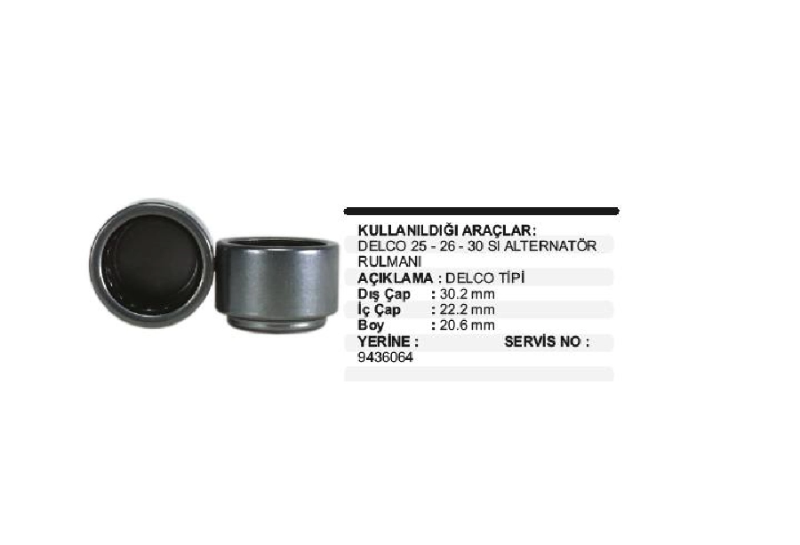 Delco 25-26-30 Sı Alt Masura Rulmanı | OEM AR084