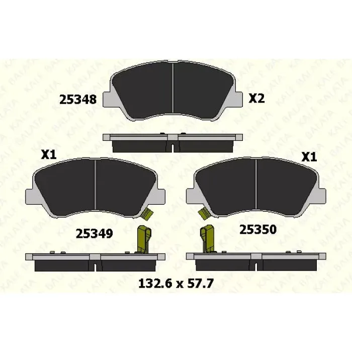 On Fren Balatasi Hyundai Accent Blue 2011> / Kia Rio 2011> | KALE B 25348 175 05 ANS | OEM 581011RA05 581014LA00 581011WA05