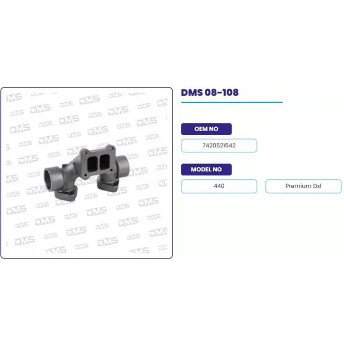 Egzoz Manifoldu Orta Renault Truck Dxi 440 O | DEMOSAN 08-108 | OEM 742052154-7420521542