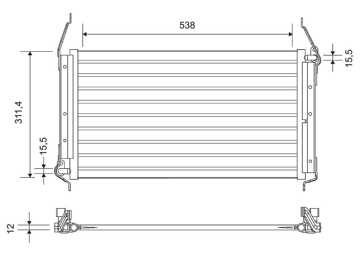 Klima Radyatoru Brava Bravo Marea 1,4 / 1,8 / 2,0 | VALEO 818019 | OEM 46532988