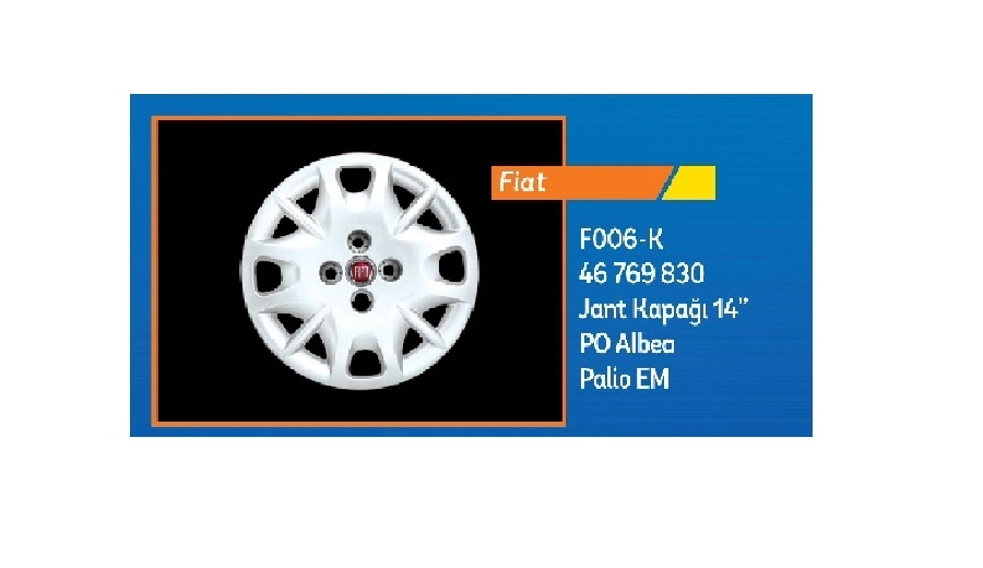 Jant Kap 14J (Ad) - Albea-Palio-Siena *** Kırmızı Logo *** 46769830 | OEM F006K