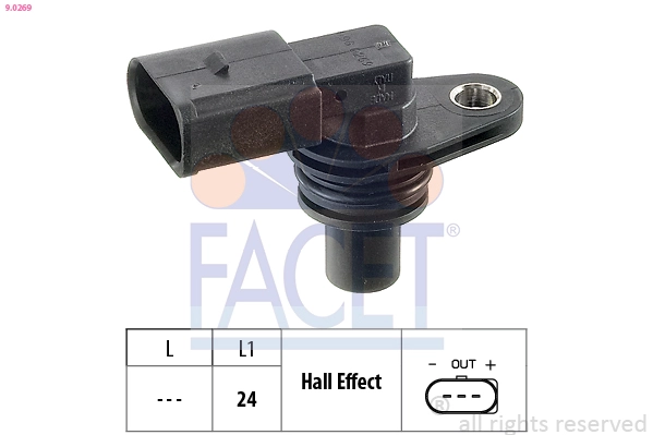 Eksantrik Mil Sensoru Cordoba Ibiza Toleodo Fabia Octavia Bora Golf Polo 1,4 16V / 1,6 16V | FACET 9.0269 | OEM 02E927321A 036907601C 036907601D