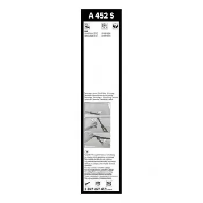 Silecek Supurgesi Aerotwin 600 / 450MM A452S Bmw E92 E93 | BOSCH 3397007452 | OEM 61612455440