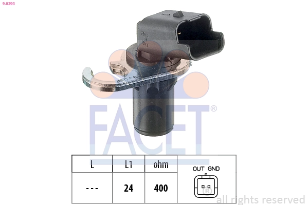 Motor Devir Sensoru Partner 2 Berlingo 2 2.0HDI 03>08 206 Gti 308 407 406 Ym C5 C4 307 2.0 16V | FACET 9.0293 | OEM 9640627780