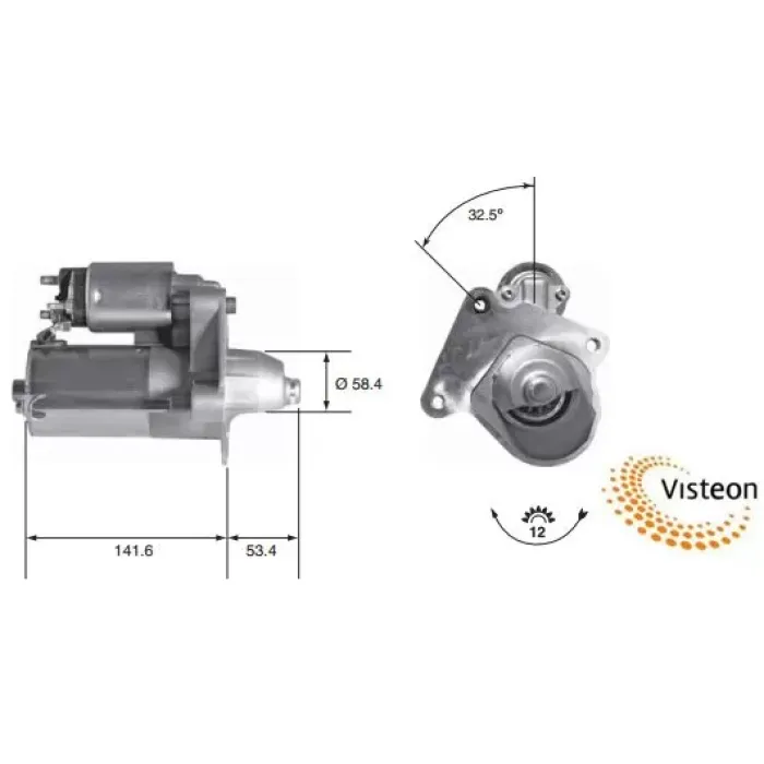 Mars Motoru 12V 12 Dis 1,4KW Fiesta 5 / 6 1,4TDCI / 1,5TDCI / 1,6TDCI 01 /> Fusion 1,4TDCI / 1,6TDC | VISTEON 20-100-01021 | OEM 8V21 11000 AE 1734633