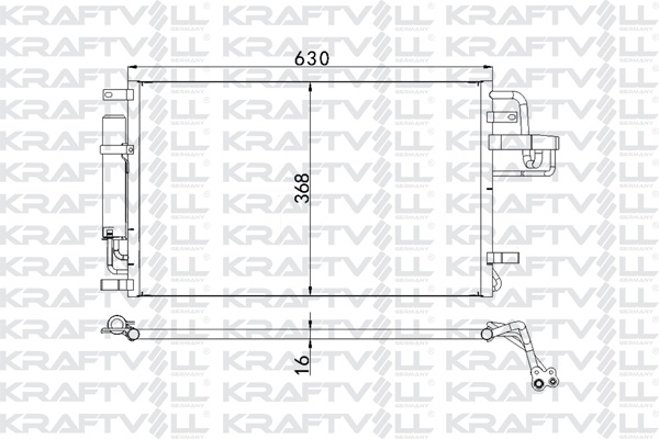 Klima Radyatoru (Kondanser) Hyundai Tucson 2.0 Crdi 2004-> Kia Sportage 2.0 Crdi 2004-> (635×375×16) | KRAFTVOLL 08060040 | OEM 97606-2E000 / 976062E100