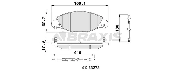 On Fren Balatasi Fisli C5 2.2 Hdi 3.0 V6 Hb / Sedan | BRAXIS AB0188 | OEM 4252.89