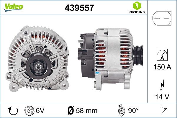 Alternator 12V 150A Audi A4 2,7 / 3,0 04> | VALEO 439557 | OEM 059903016D 059903016D 059903016DX 059903016DX