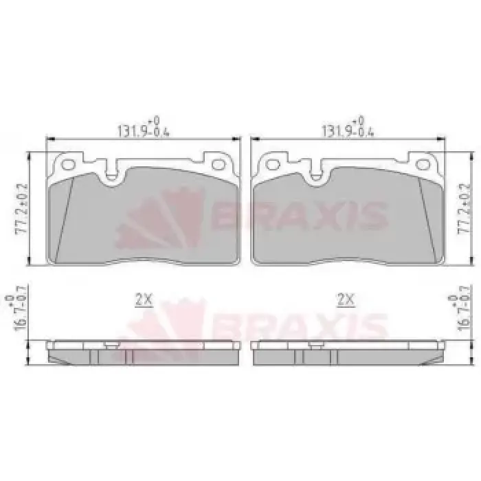 Fren Balatasi On A6 11> A7 10> Q5 08> / Macan 14> | BRAXIS AA0639 | OEM 8R0698151C 8R0698151E 8R0698151G