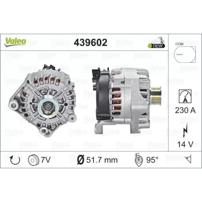 Alternator Sarj Dinamosu 230 A 14 V Bmw X5 E70 06>10 | VALEO 439602 | OEM 12317561002 12317561002 12317533469 12317533469