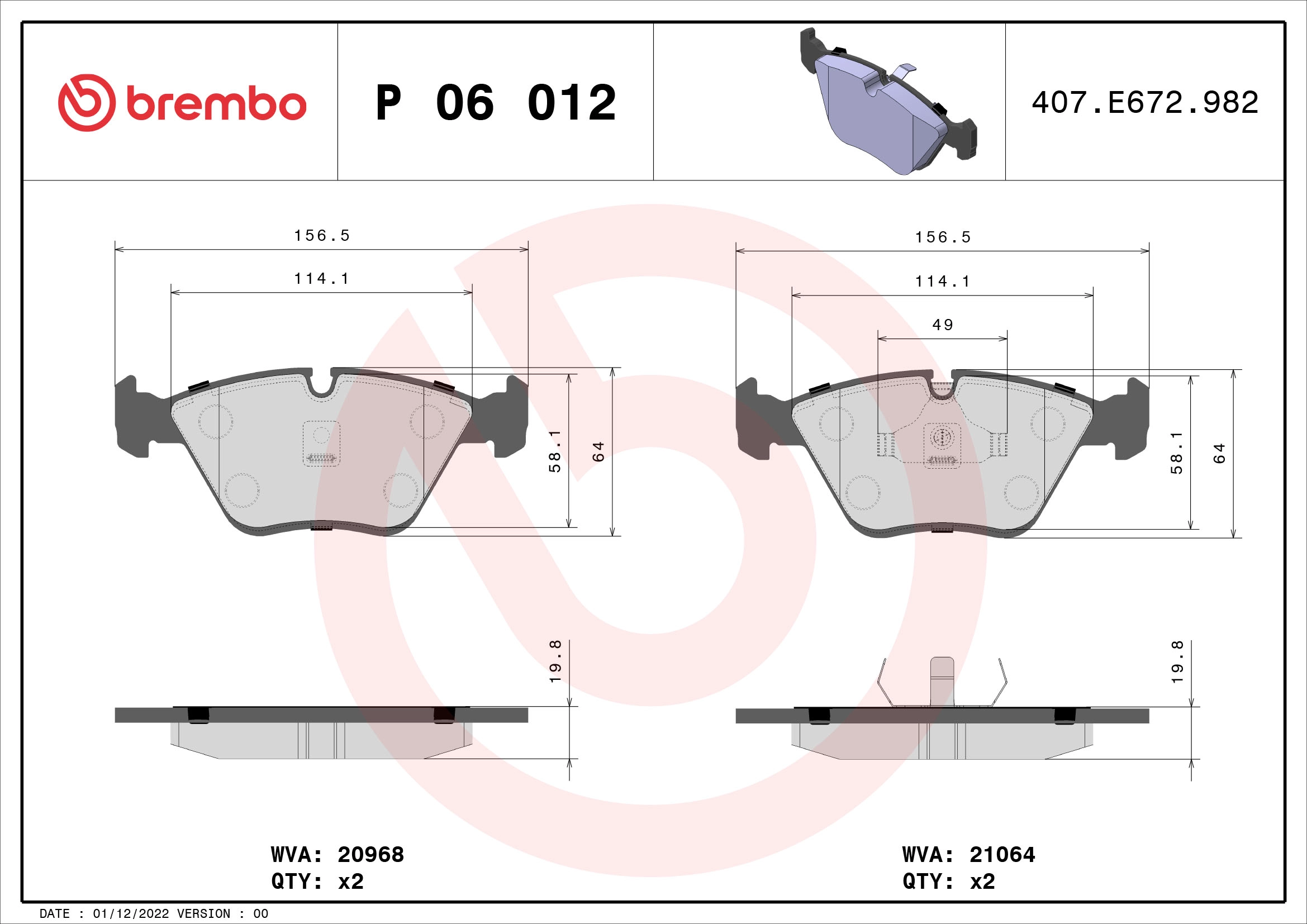 On Fren Balatasi Bmw E32 E34 E36 M3 E34 M5 | BREMBO P06012 | OEM 34111162535 34111162535 34112282554 34111159259 34111160459 34112282554 34111159259 34111160459