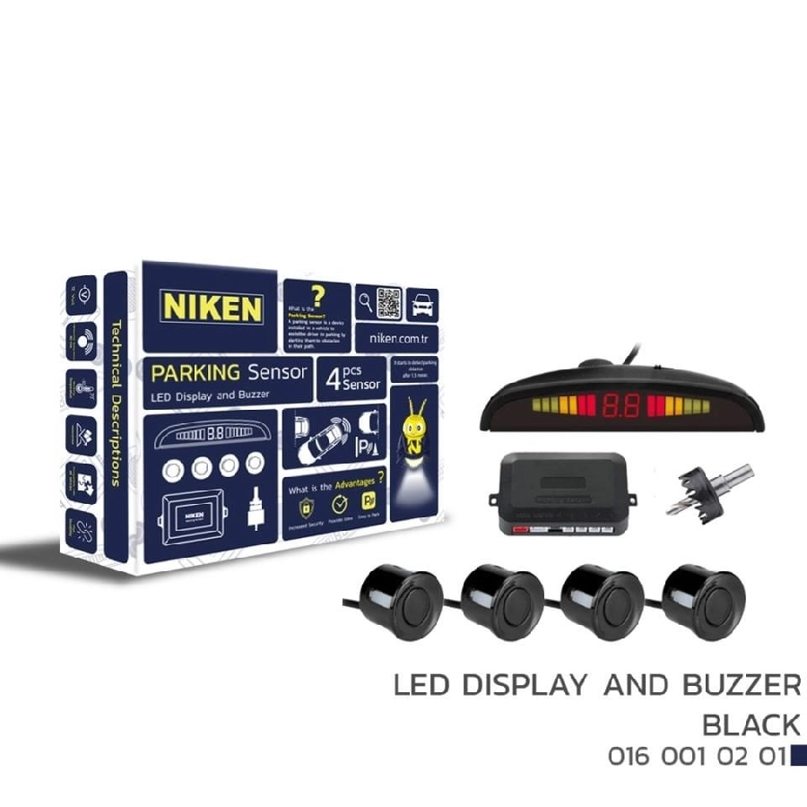 Park Sensörü LED Ekran Ses İkazlı Siyah 22mm | OEM 0160010201