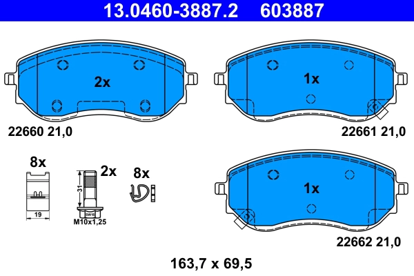 Fren Balatasi On X-Class 470 17> | ATE 13 0460-3887 2 | OEM A4704205300