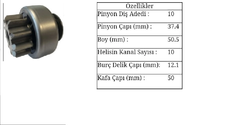 Mars Dişlisi 10D Denso Tipi Toyota Aurıs 1.4 D4D 2008-2014 Coroll ( Dinamosu 4280006070, 2810033120 | OEM 74369