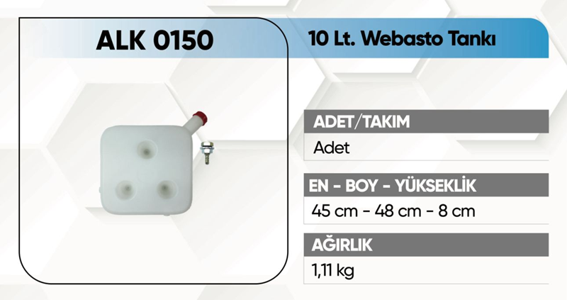 Alkotek Webasto Tankı 10LT ( Rekorlu )