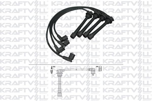 Buji Kablosu Hyundai Elantra 1.6I - 1.8I -2.0I 16V 95-00 (Silikon Kablo) | KRAFTVOLL 05070275 | OEM 2750123A00 2750123B01