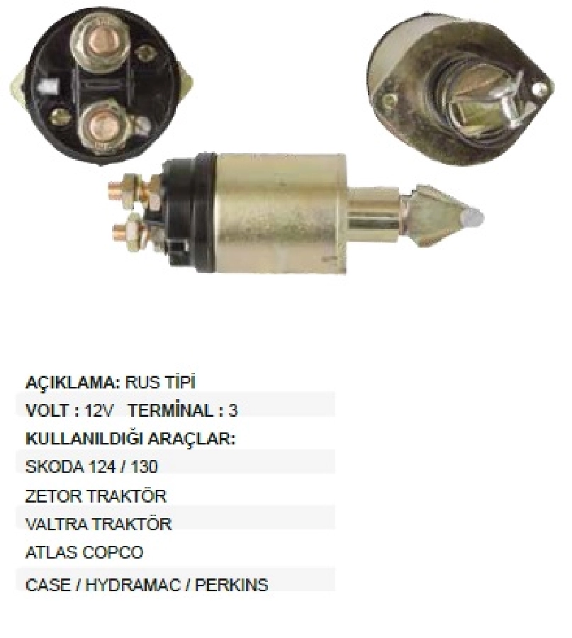 Marş Otom. 12V Pal Tipi Skoda Favorit-Formen-120L Zetor Traktör Valtra, Atlas Copco, Case | OEM SP112