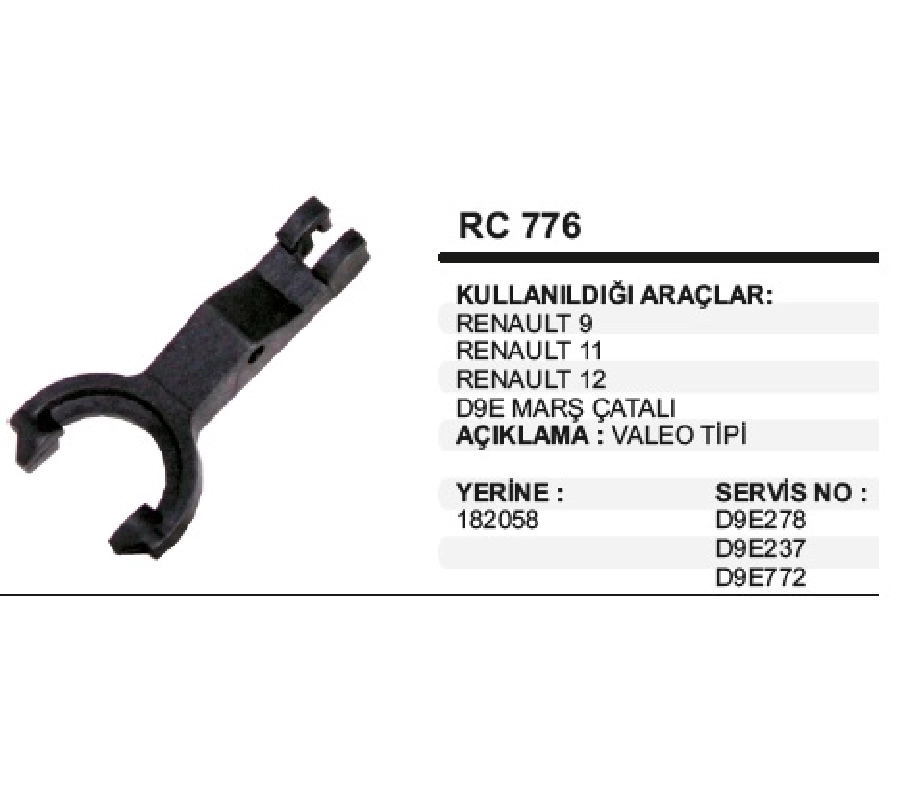 Marş Çatalı - Renault 9-Renault 11-Renault 12-Renault 19-Renault 21 | OEM RC776